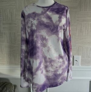Ocean & Coast Women's Purple White Tie Dye Long Sleeve Size Large